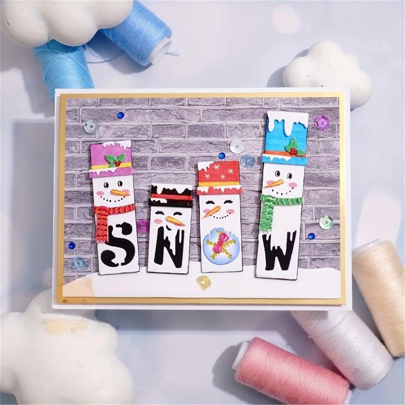 Feemkota Snowman Die Cuts for Card Making Christmas Stamps Cutting Dies for DIY Paper Scrapbooking Crafts Embossing Decorations - Image 2